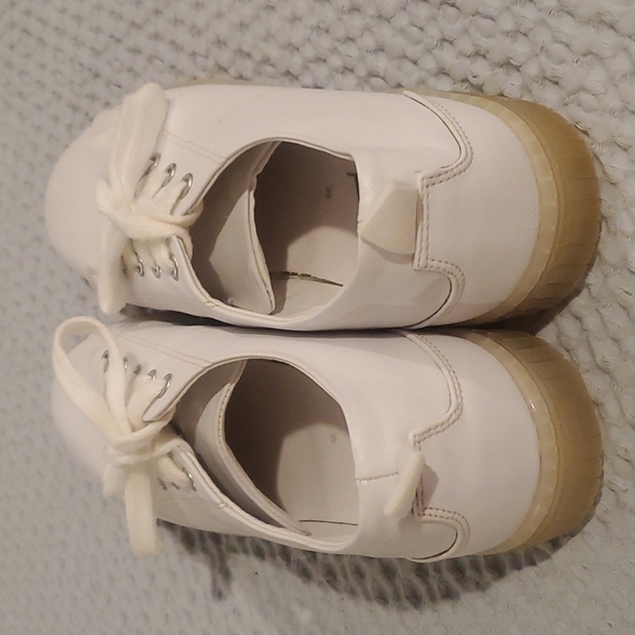 Zara White Leather Low Top Sneakers Size 39 (#7) - Picture 2 of 8